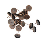 Maxbell 48Pcs Round Earring Blank Bezel Setting For 12mm Finding Copper&Silver White