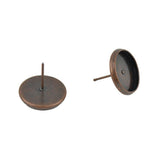 Maxbell 48Pcs Round Earring Blank Bezel Setting For 12mm Finding Copper&Silver White