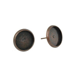 Maxbell 48Pcs Round Earring Blank Bezel Setting For 12mm Finding Copper&Silver White