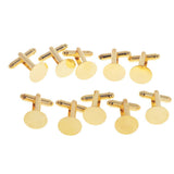 Maxbell 20 Pieces Mens Jewelry Brass DIY Cuff Links Wedding Party Shirt Cufflinks - Aladdin Shoppers