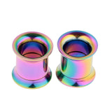 Colorful Screw On Stainless Steel Ear Strech Kit Ear Flesh Tunnel Plug 8mm