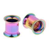 Colorful Screw On Stainless Steel Ear Strech Kit Ear Flesh Tunnel Plug 8mm