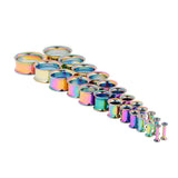 Colorful Screw On Stainless Steel Ear Strech Kit Ear Flesh Tunnel Plug 8mm