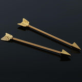 Maxbell Alloy Tribal Arrow Cartilage Stud Body Piercing Earring Alergy Free Gold - Aladdin Shoppers