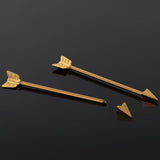 Maxbell Alloy Tribal Arrow Cartilage Stud Body Piercing Earring Alergy Free Gold - Aladdin Shoppers