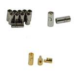Maxbell 20Sets Jet Leather Glue In 7 mm Tube Barrel Magnetic Slide Clasp White&Black