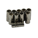 Maxbell 20Sets Jet Leather Glue In 7 mm Tube Barrel Magnetic Slide Clasp White&Black