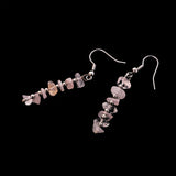 Natural Irregular Gravel Crystal Gemstone Drop Dangle Hook Earrings Pink