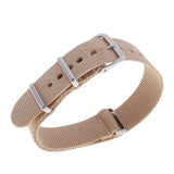 Maxbell Woven Nylon Watch Strap Wristwatch Band Stainless Steel Buckle Khaki 18/20mm