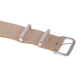 Maxbell Woven Nylon Watch Strap Wristwatch Band Stainless Steel Buckle Khaki 18/20mm