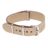 Maxbell Woven Nylon Watch Strap Wristwatch Band Stainless Steel Buckle Khaki 18/20mm
