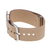 Maxbell Woven Nylon Watch Strap Wristwatch Band Stainless Steel Buckle Khaki 18/20mm