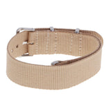 Maxbell Woven Nylon Watch Strap Wristwatch Band Stainless Steel Buckle Khaki 18/20mm