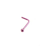 Maxbell 8 Pieces Stainless Steel L Shaped Nose Stud Rings Bar Body Piercing Ball 1 - Aladdin Shoppers