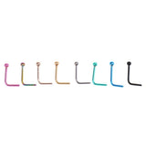 Maxbell 8 Pieces Stainless Steel L Shaped Nose Stud Rings Bar Body Piercing Ball 1 - Aladdin Shoppers