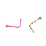 Maxbell 8 Pieces Stainless Steel L Shaped Nose Stud Rings Bar Body Piercing Ball 1 - Aladdin Shoppers