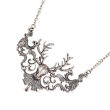 Maxbell Unisex Antique Vintage Elk Deer Pendant Necklace Chain Punk Style Silver - Aladdin Shoppers