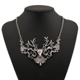 Maxbell Unisex Antique Vintage Elk Deer Pendant Necklace Chain Punk Style Silver - Aladdin Shoppers