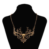 Maxbell Unisex Antique Vintage Elk Deer Pendant Necklace Chain Punk Style Gold - Aladdin Shoppers