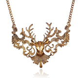 Maxbell Unisex Antique Vintage Elk Deer Pendant Necklace Chain Punk Style Gold - Aladdin Shoppers