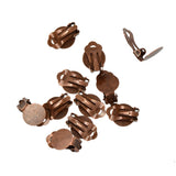 Maxbell 24x Clip On Earring with Pad for Gluing Finding Jewelry Making Bronze&Copper