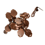 Maxbell 24x Clip On Earring with Pad for Gluing Finding Jewelry Making Bronze&Copper