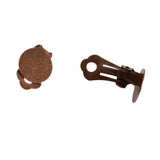 Maxbell 24x Clip On Earring with Pad for Gluing Finding Jewelry Making Bronze&Copper