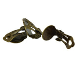 Maxbell 24x Clip On Earring with Pad for Gluing Finding Jewelry Making Bronze&Copper