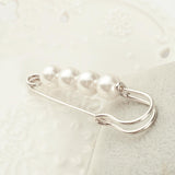 Maxbell 2 Pieces Luxury Imitation Pearls Safety Pin Brooch for Scarf Gown Hijab cLIP
