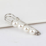 Maxbell 2 Pieces Luxury Imitation Pearls Safety Pin Brooch for Scarf Gown Hijab cLIP