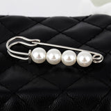 Maxbell 2 Pieces Luxury Imitation Pearls Safety Pin Brooch for Scarf Gown Hijab cLIP