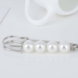 Maxbell 2 Pieces Luxury Imitation Pearls Safety Pin Brooch for Scarf Gown Hijab cLIP