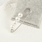 Maxbell 2 Pieces Luxury Imitation Pearls Safety Pin Brooch for Scarf Gown Hijab cLIP