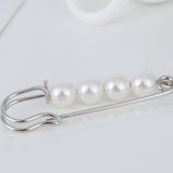 Maxbell 2 Pieces Luxury Imitation Pearls Safety Pin Brooch for Scarf Gown Hijab cLIP
