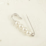 Maxbell 2 Pieces Luxury Imitation Pearls Safety Pin Brooch for Scarf Gown Hijab cLIP