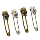 Maxbell Retro Fashion Skull Head Pins Accessories Supplies DIY Jewelry Finding 4Pcs Silver & Gold 50x14mm for Clothing Bag Necklace Bracelet - Aladdin Shoppers