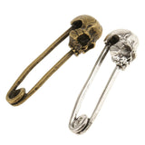 Maxbell Retro Fashion Skull Head Pins Accessories Supplies DIY Jewelry Finding 4Pcs Silver & Gold 50x14mm for Clothing Bag Necklace Bracelet - Aladdin Shoppers