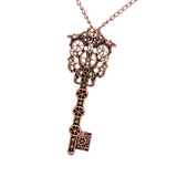 Maxbell Vintage Key Gear Pendant Steampunk Necklace Chain Gothic Punk Jewelry Red - Aladdin Shoppers