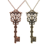 Maxbell Vintage Key Gear Pendant Steampunk Necklace Chain Gothic Punk Jewelry Red - Aladdin Shoppers