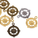 Maxbell 20pcs DIY Compass Pendant Vintage Charms Jewelry Handmade Craft Accessories - Aladdin Shoppers