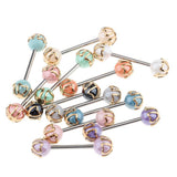 Maxbell 12PCS Ball Tongue Stud Navel Nipple Barbell Bars Stainless Steel Body Piercing 16G - Aladdin Shoppers