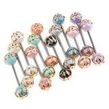 Maxbell 12PCS Ball Tongue Stud Navel Nipple Barbell Bars Stainless Steel Body Piercing 16G - Aladdin Shoppers