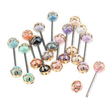 Maxbell 12PCS Ball Tongue Stud Navel Nipple Barbell Bars Stainless Steel Body Piercing 16G - Aladdin Shoppers