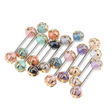 Maxbell 12PCS Ball Tongue Stud Navel Nipple Barbell Bars Stainless Steel Body Piercing 16G - Aladdin Shoppers