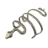 Maxbell Vintage Curved Carved Snake Open Bangle Silver Cuff Punk Bracelet Funny Scary Novelty Fashion Jewelry for Men Women - Aladdin Shoppers