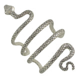 Maxbell Vintage Curved Carved Snake Open Bangle Silver Cuff Punk Bracelet Funny Scary Novelty Fashion Jewelry for Men Women - Aladdin Shoppers
