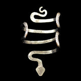 Maxbell Vintage Curved Carved Snake Open Bangle Silver Cuff Punk Bracelet Funny Scary Novelty Fashion Jewelry for Men Women - Aladdin Shoppers