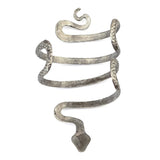 Maxbell Vintage Curved Carved Snake Open Bangle Silver Cuff Punk Bracelet Funny Scary Novelty Fashion Jewelry for Men Women - Aladdin Shoppers