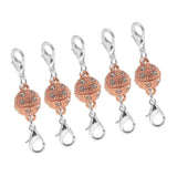 Maxbell 5Pcs Ball Rhinestone Lobster Magnetic Clasps Jewelry DIY Findings Rose Gold - Aladdin Shoppers