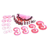 Maxbell 54pcs Gauges Kit Spiral Tapers and Plugs 14G-00G Stretching Kit Pink - Aladdin Shoppers